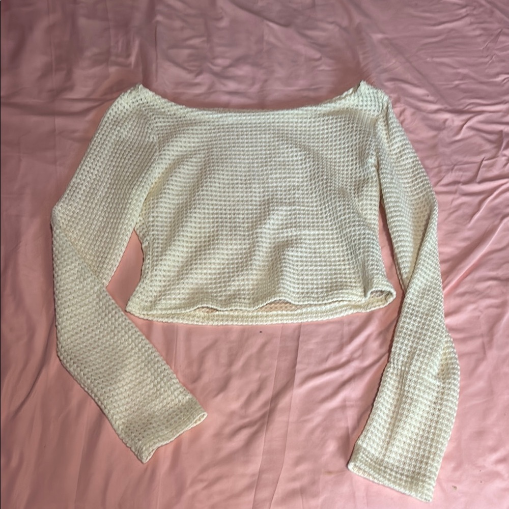 Elegant Cream Knit Swim Coverup